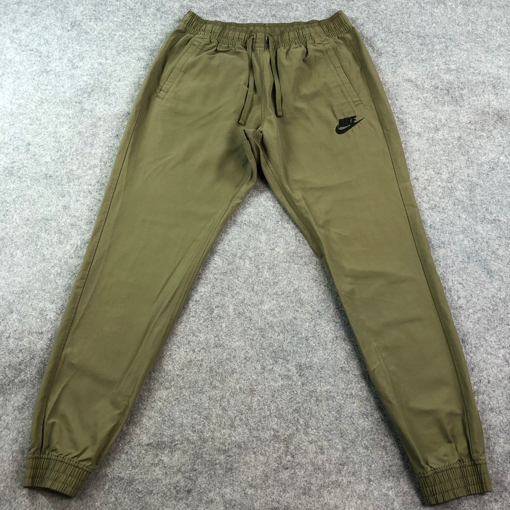 Nike Youth Boys Jogger Pants Large Olive Green Athleisure Sportswear Drawstring